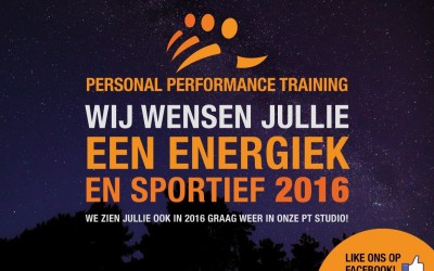 PPT wenst alle cliënten en bezoekers hele mooie feestdagen en een gezond en sportief 2016